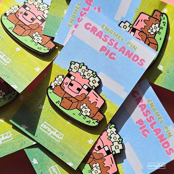 Grassland Pig Enamel Pin